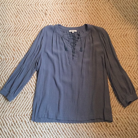 Madewell Lace-Up Peasant Top - Picture 3 of 5